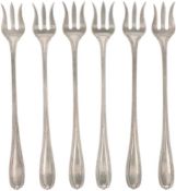 (6) piece set of fruit forks silver.