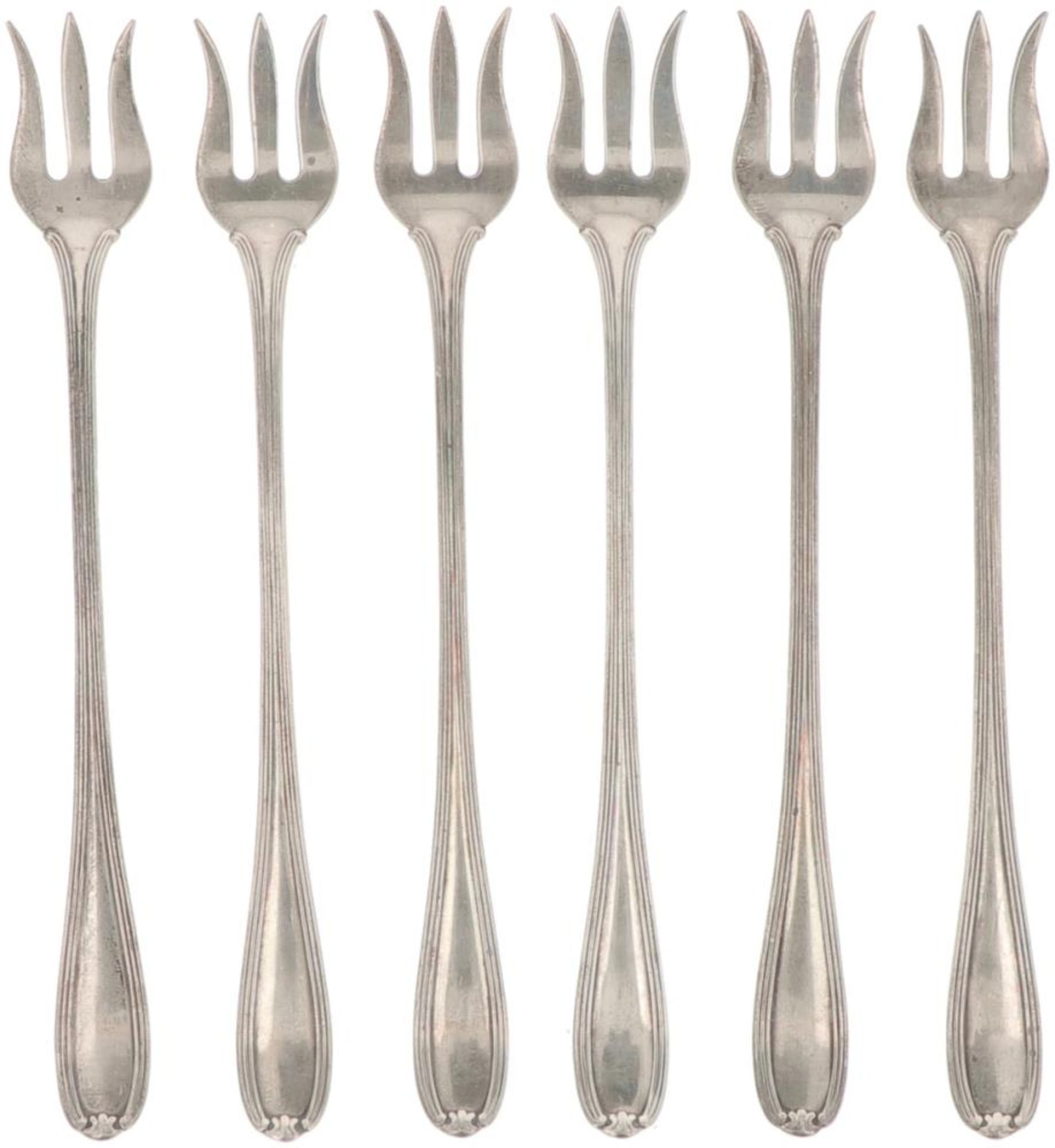 (6) piece set of fruit forks silver.