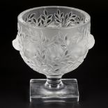 A crystal "Elisabeth" dish on foot, marked Lalique France. France, mid 20th century.