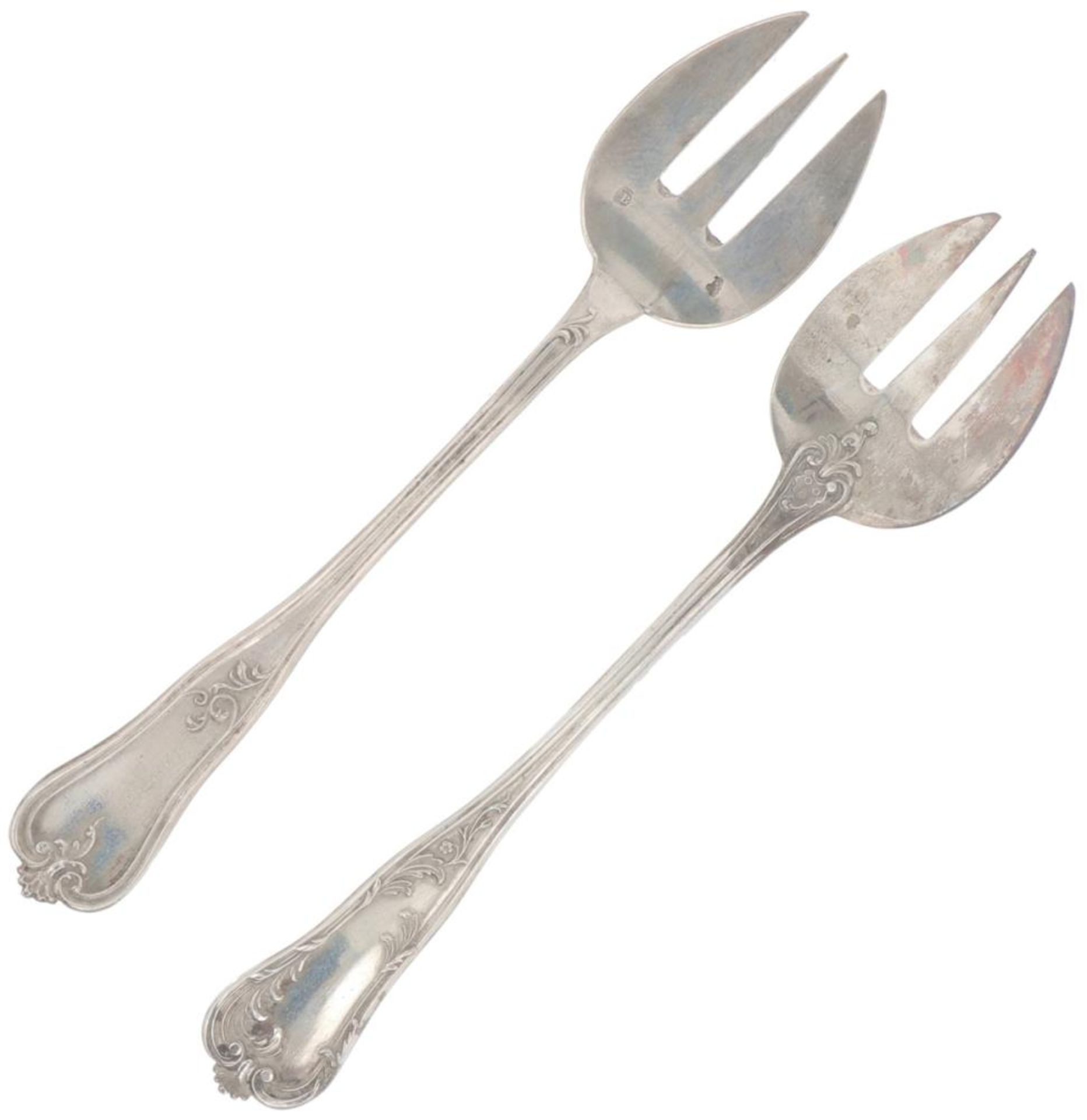 (10) piece set silver pastry forks. - Bild 2 aus 3