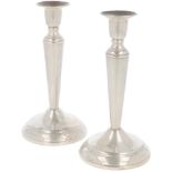 (2) piece set of table candlesticks silver.