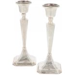 (2) piece set of table candlesticks silver.
