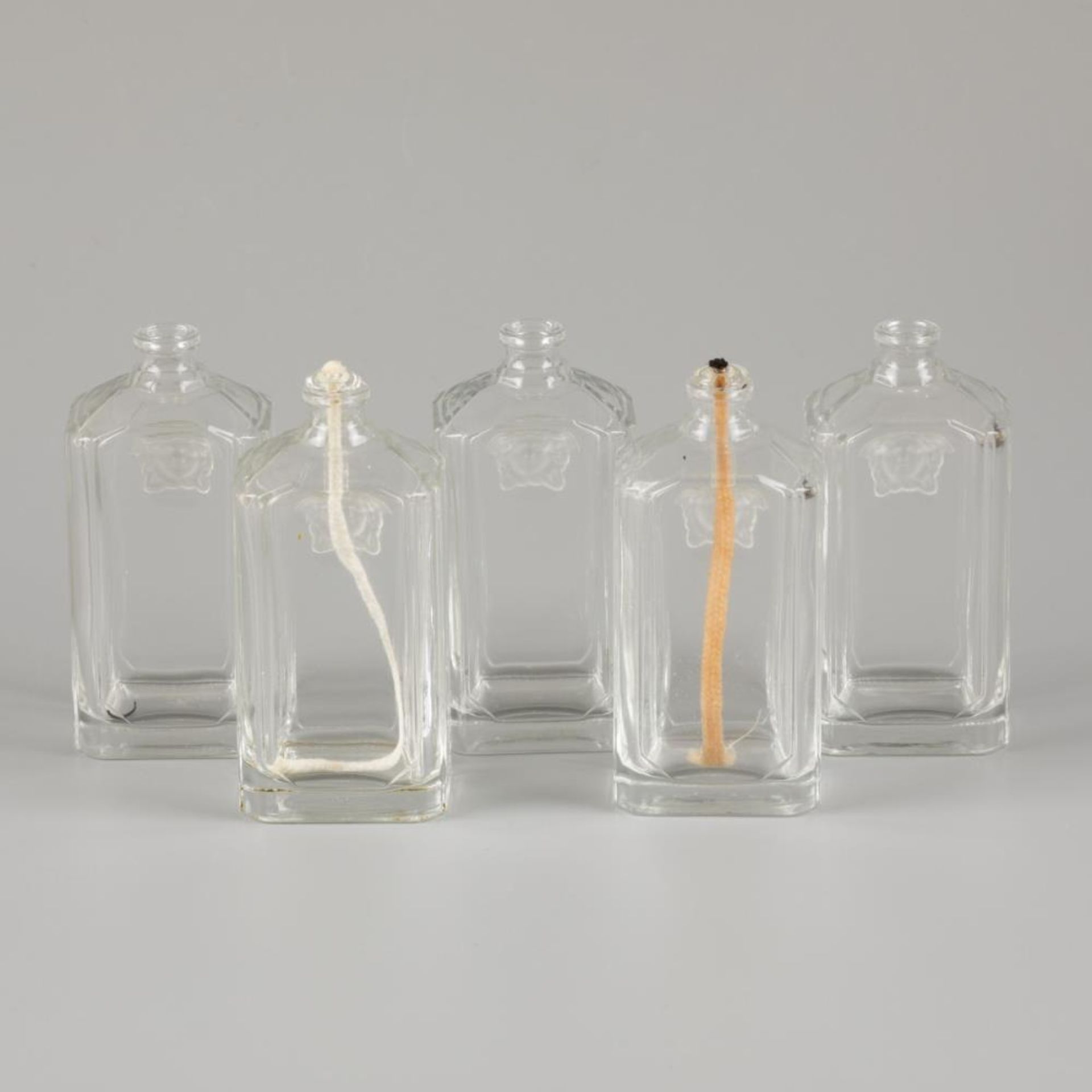 A lot of (5) glass oil lamps decorated with medusa. Rosenthal for Versace. - Image 4 of 5