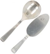 Custard spoon & cake server silver.