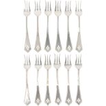 (12) piece set silver pastry forks.