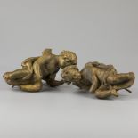 A pair of plaster casts of angels, ca. 1850.