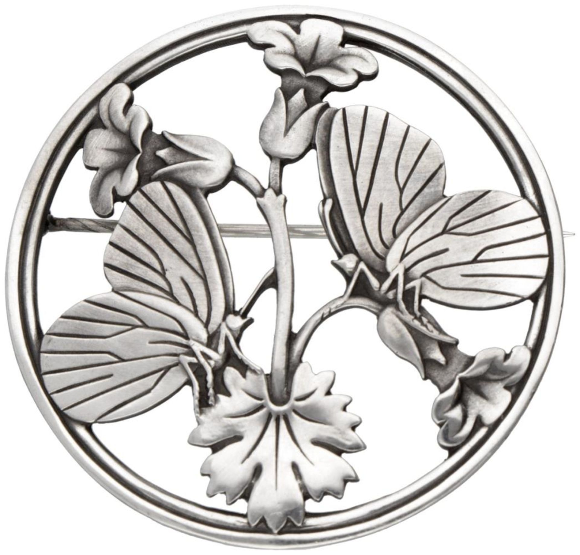 Sterling silver no.283 'Butterflies' brooch by Arno Malinowski for Georg Jensen.