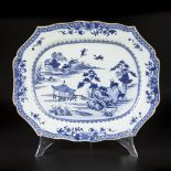 A porcelain serving dish with landscape decor. China, Qianglong.