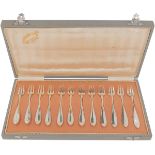 (12) piece set silver pastry forks.