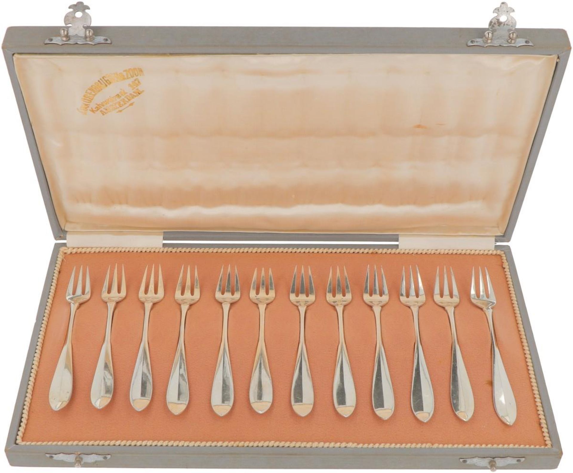 (12) piece set silver pastry forks.