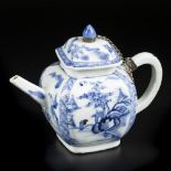 A porcelain teapot decorated with landscape motif. China, 18th century.