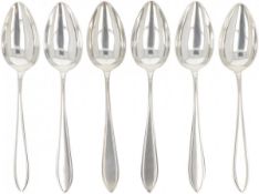 (6) piece set dinner spoons "Dutch Point Fillet" silver.