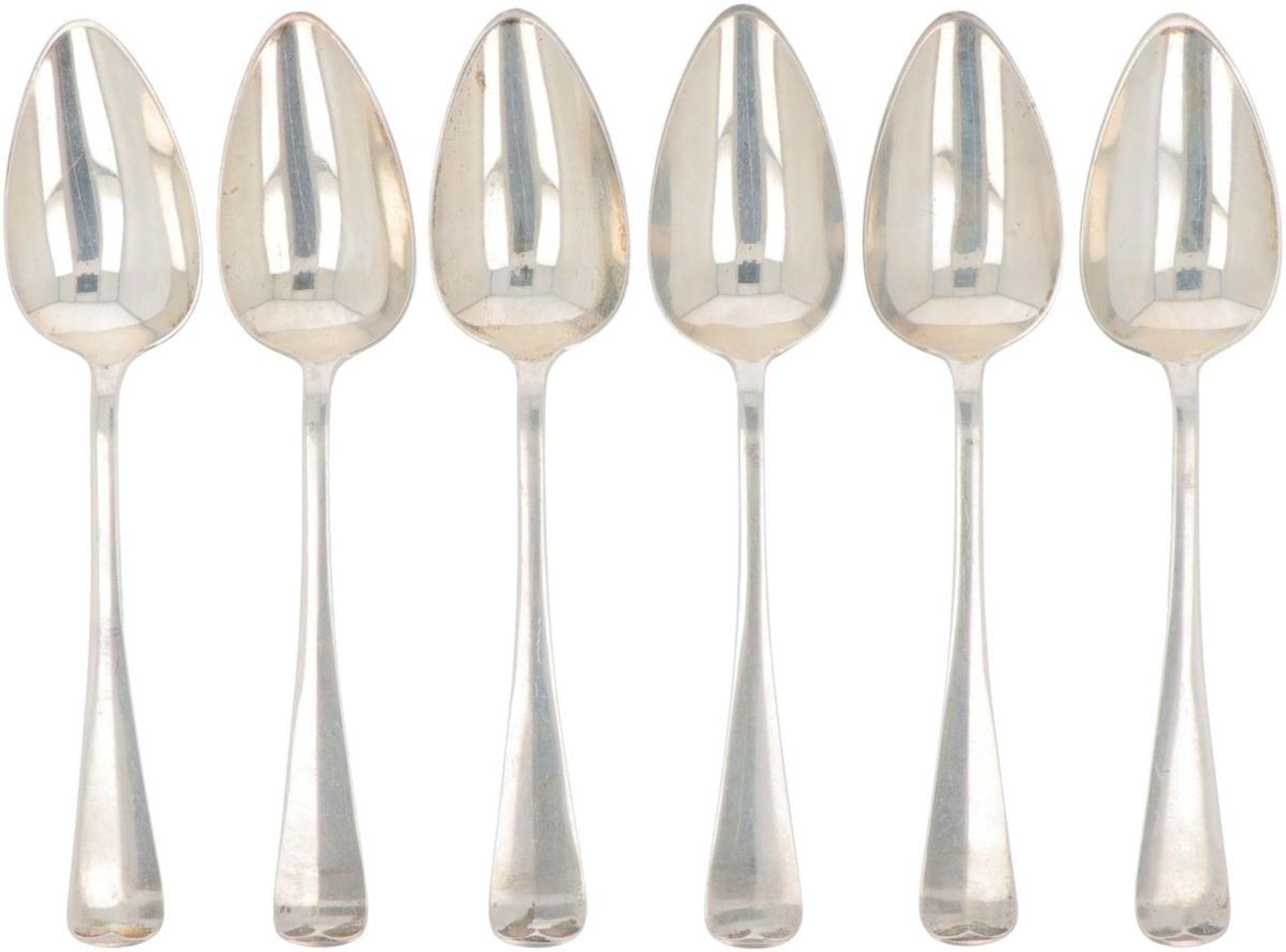 (12) piece set dinner spoons & forks "Haags Lofje" silver. - Image 2 of 5