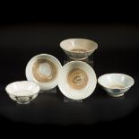 A lot of (5) Swatow earthenware bowls. China, 19th century and earlier.