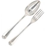 Spoon & fork (Amsterdam Roelof Helweg 1776-1811) silver.