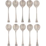 (10) piece set Ice cream scoops silver.