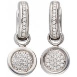 14K. White gold Bron earrings set with approx. 0.43 ct. diamond.
