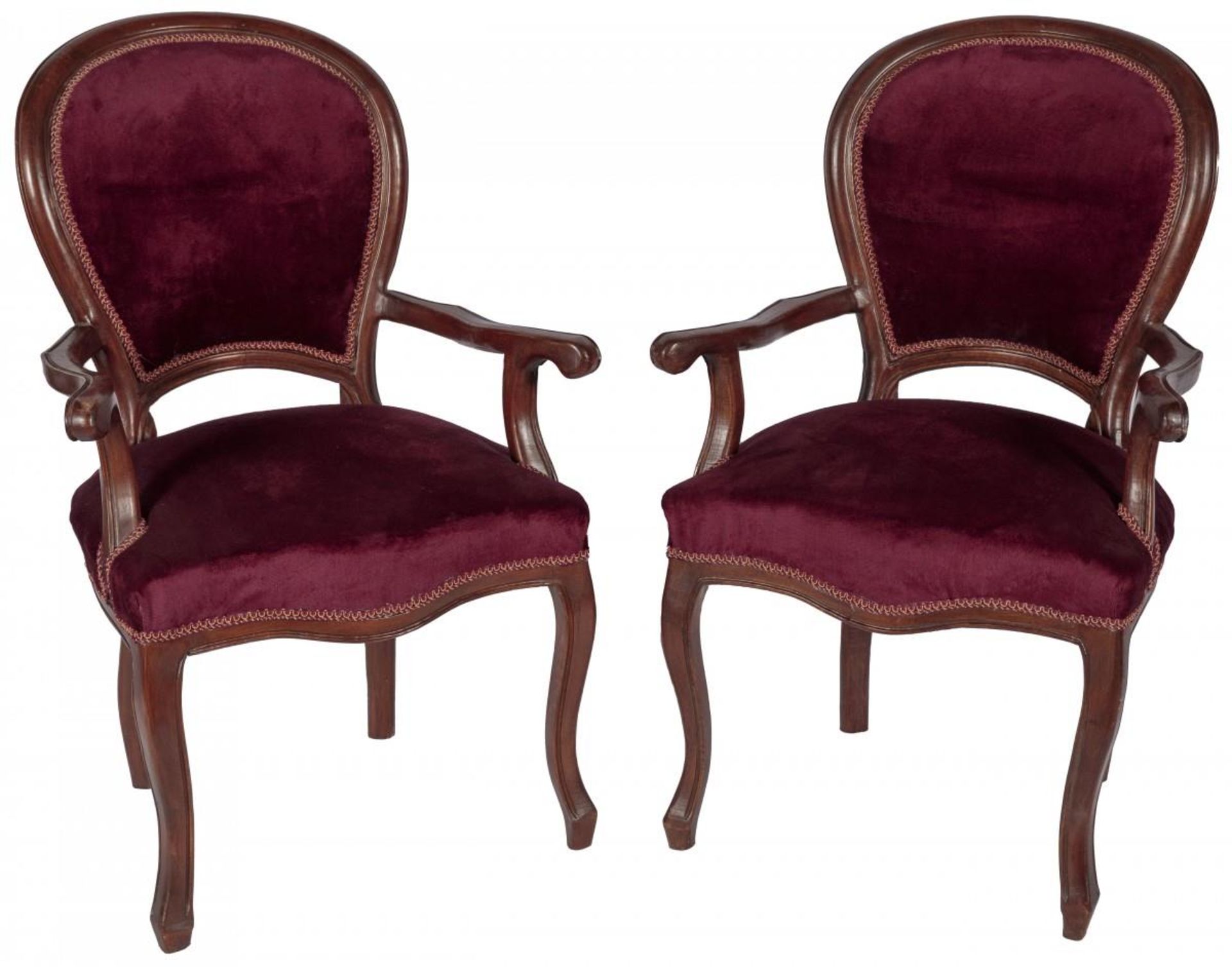 A set of (2) Voltaire-chairs, 19th century.