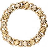 A French 18K. bicolor gold Caplain Paris vintage link bracelet.