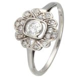 14K. White gold antique ring set with approx. 0.22 ct. diamond.