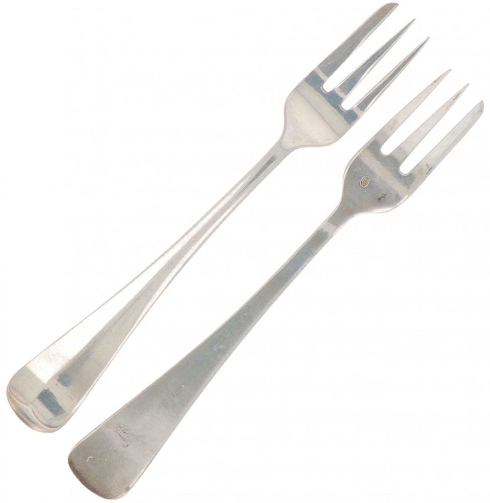 (8) piece set of cake forks ''Haags Lofje'' silver. - Image 2 of 3