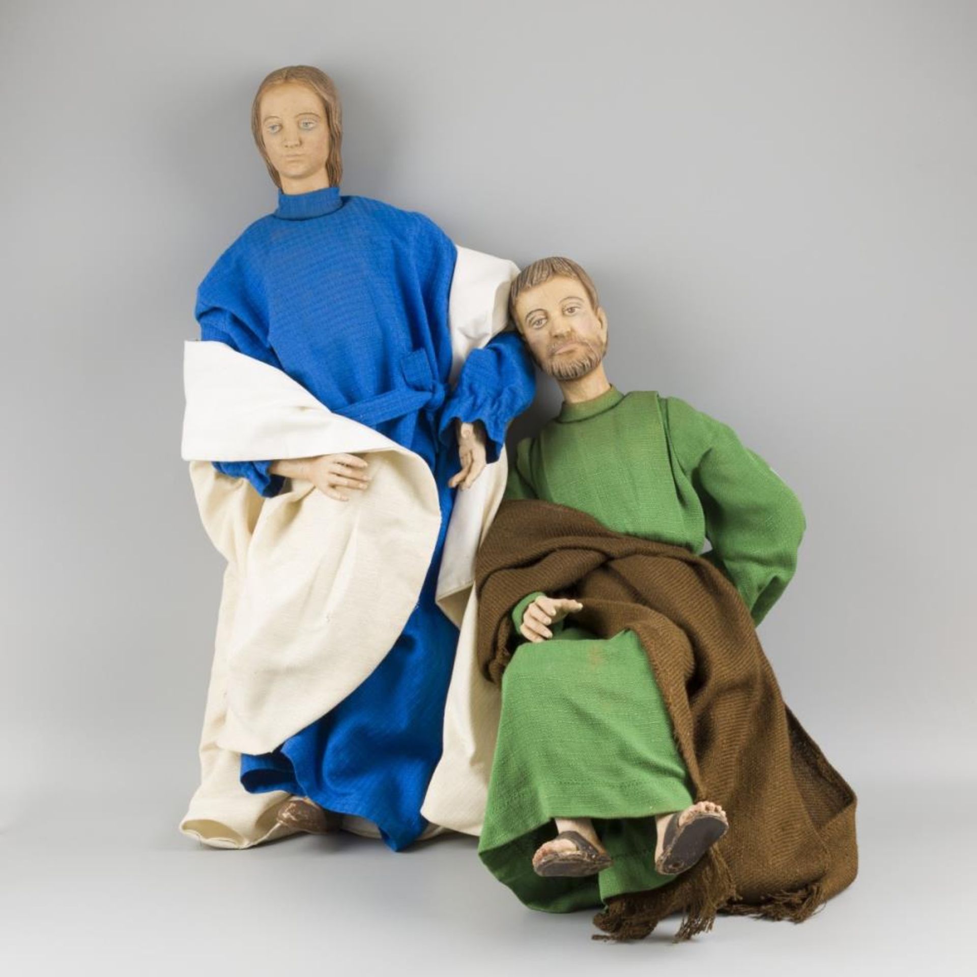 A set comprising (2) various Santons/ nativity scene figures, Joseph and Maria, Naples(?), Italy, ca