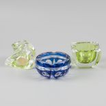 A lot of (3) glass objects, Val Saint Lambert. Belgium, 20th century.