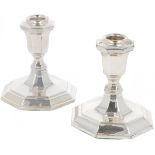 (2) piece set of table candlesticks silver.