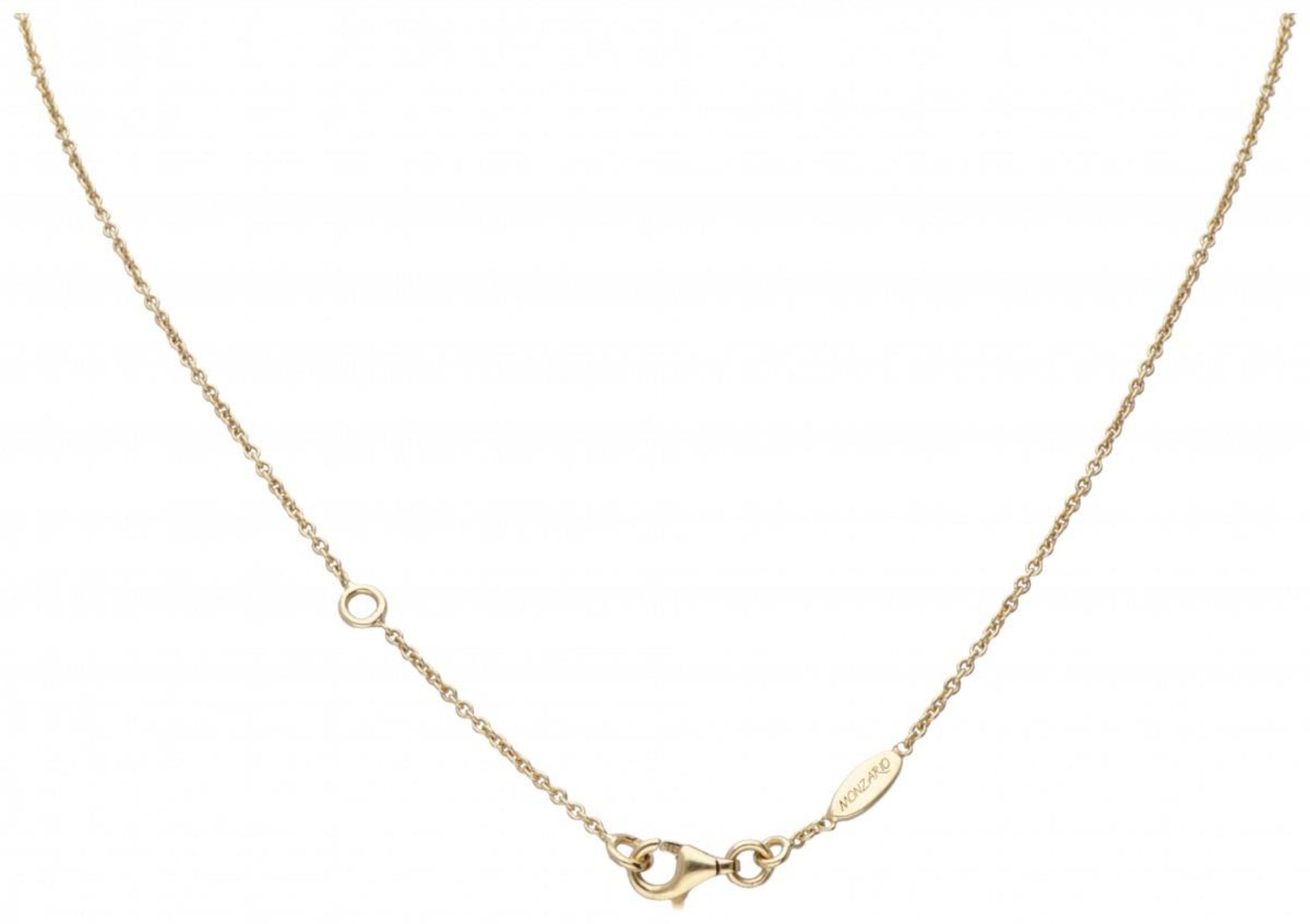 14K. Yellow gold Monzario link necklace set with approx. 9.60 ct. natural sapphire. - Image 3 of 4