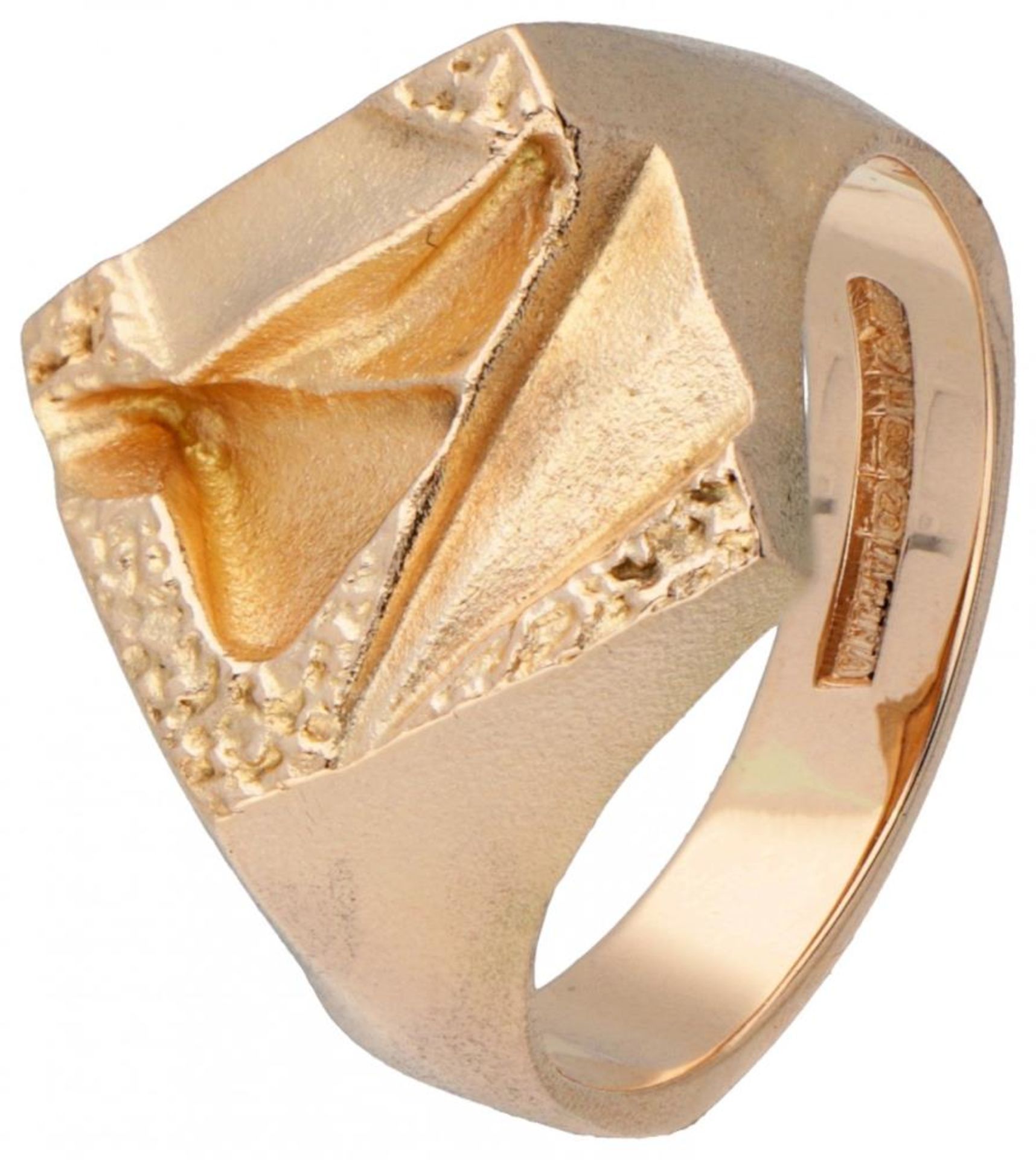 14K. Yellow gold 'Ikon' ring by Finnish designer Björn Weckström for Lapponia.