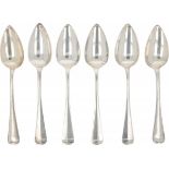 (6) dinner spoons "Haags Lofje" silver.