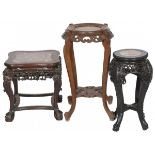 A lot comprising (3) various plant stands, China, 20th century.