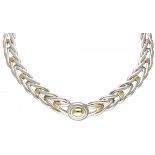 Sterling silver Christofle link collar necklace with 18K. yellow gold details.