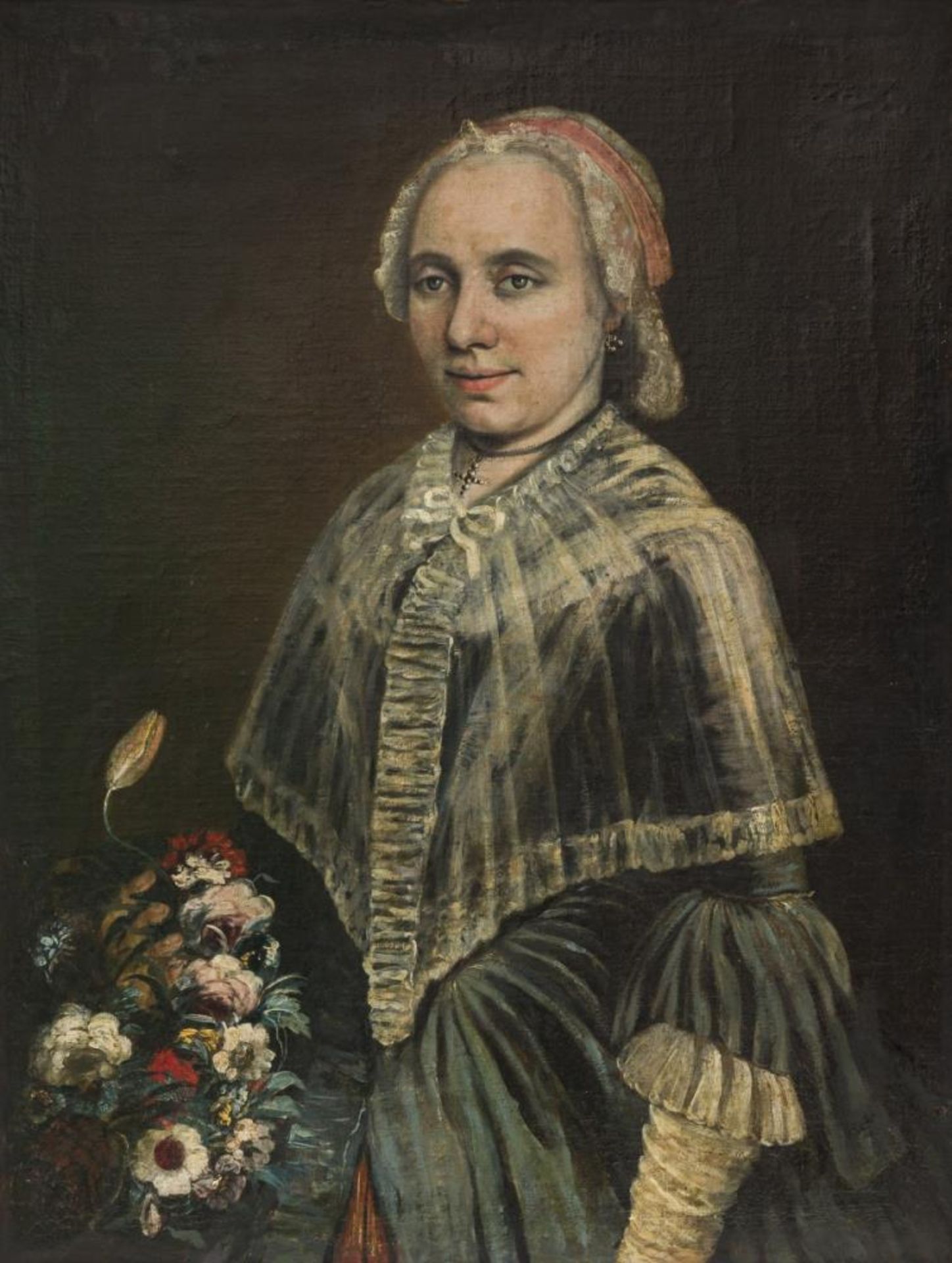 Northern Europe, start of the 19th. C. A woman with bouquet.