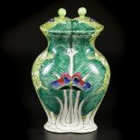 A porcelain (double) vase with floral decoration. China, late 20th century.