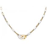 18K. Yellow gold and steel 'Menottes' dinh van R12 link necklace.