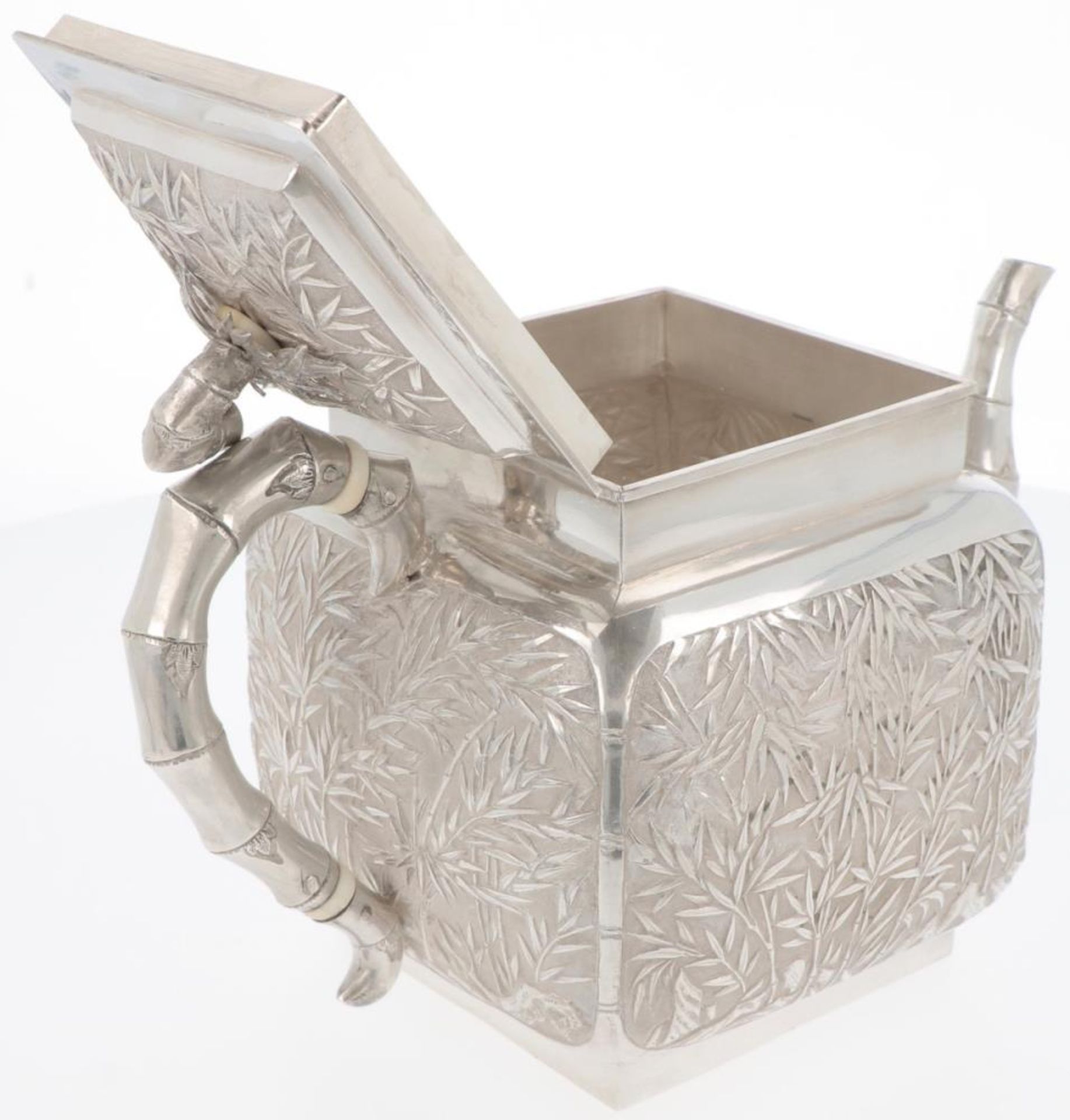 Teapot (Chinese export) silver. - Image 3 of 4