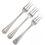 (3) piece set of meat forks silver.
