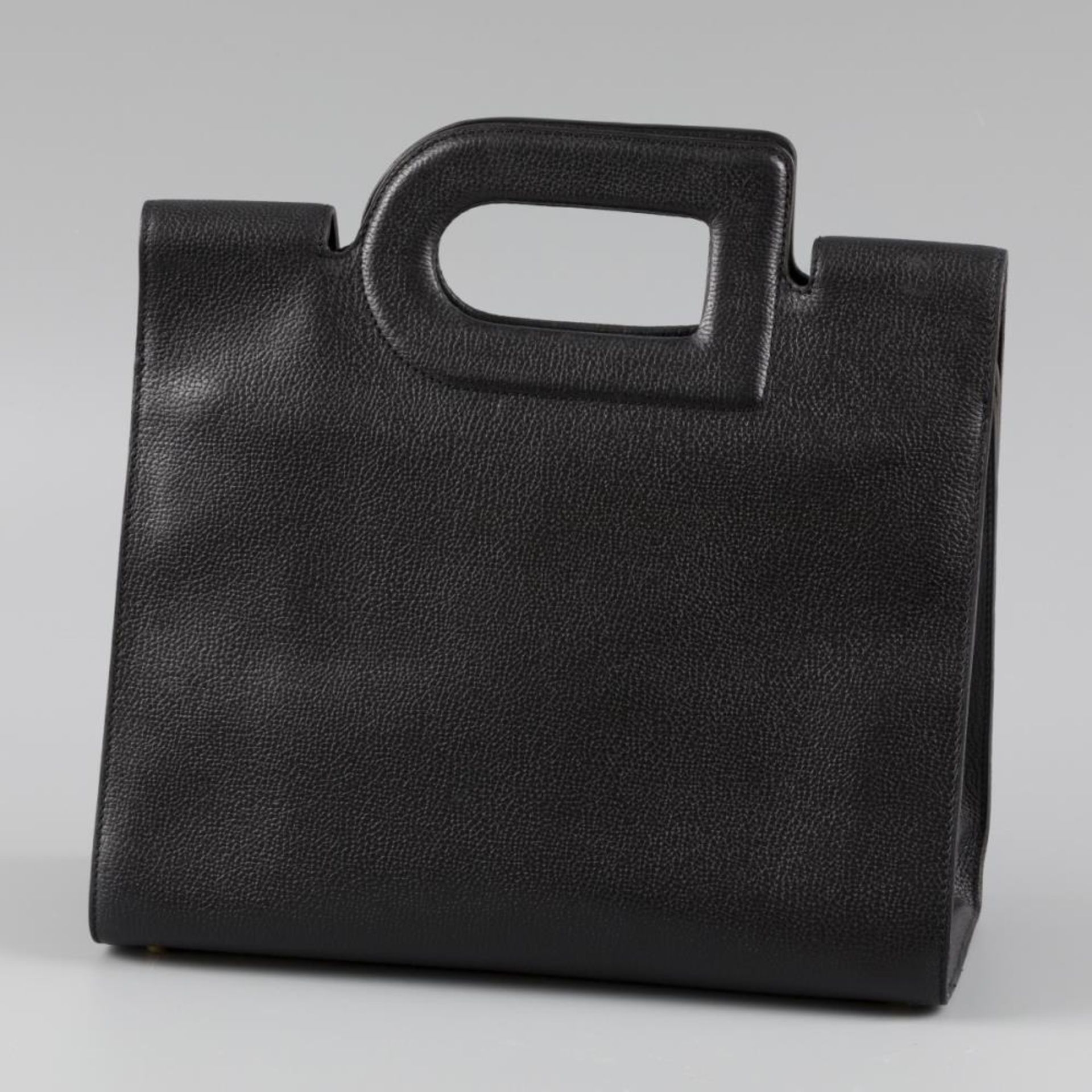 A black Delvaux "D top handle"/ D-handvat handtas, Belgium, 2nd half 20th century. - Image 2 of 5