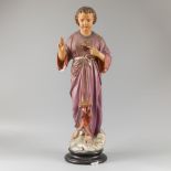 A polychrome cast plaster statue depicting the "Sacre Coeur".