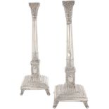 (2) piece set of candlesticks silver.
