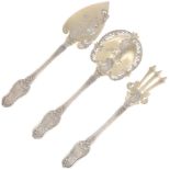 (3) piece set hors-d'oeuvre cutlery silver.