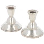 (2) piece set of table candlesticks silver.