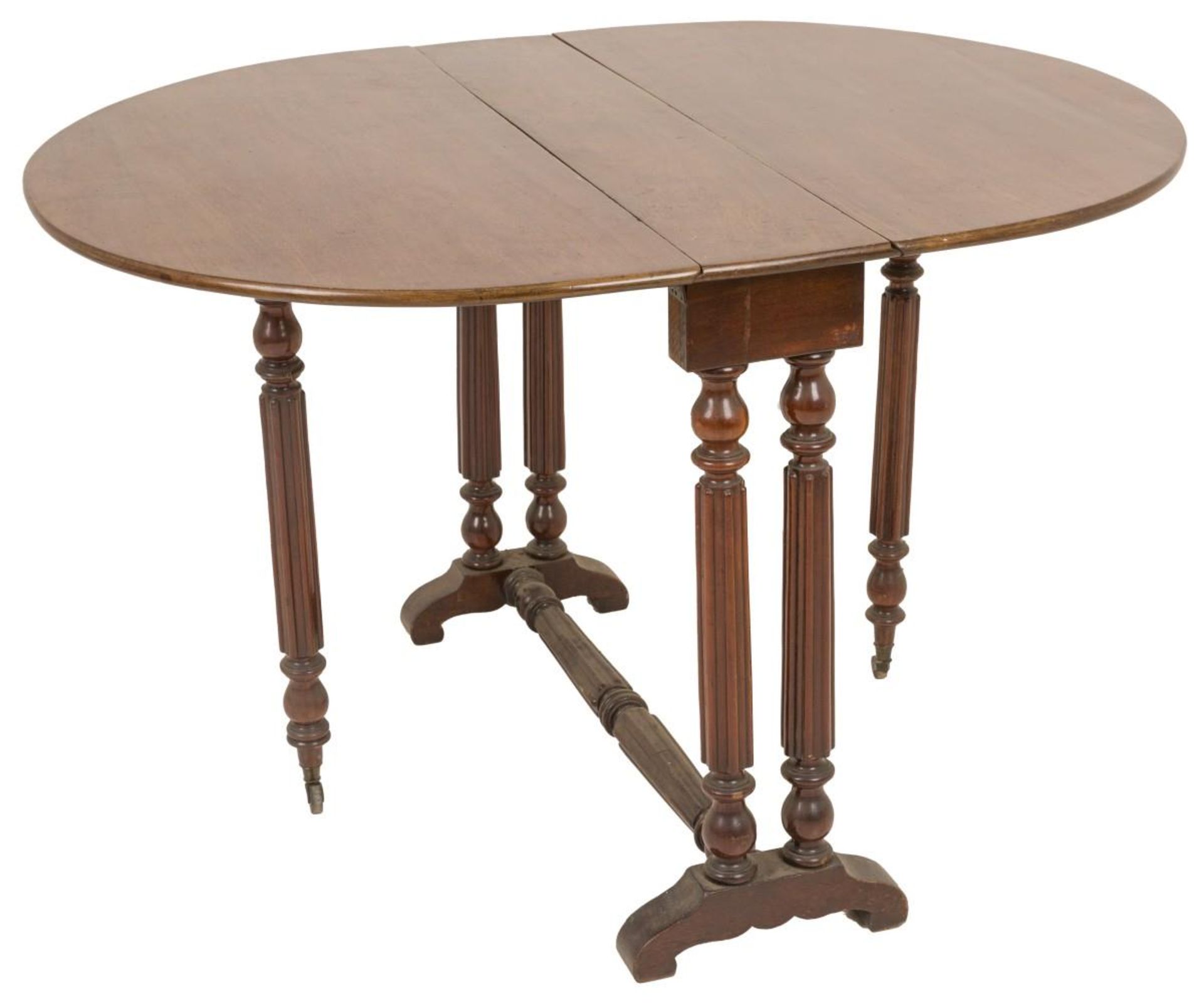 A mahogany drop leaf table, 20th century. - Image 2 of 2