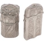 (2) piece lot loderein box & tinder box / vesta case silver.