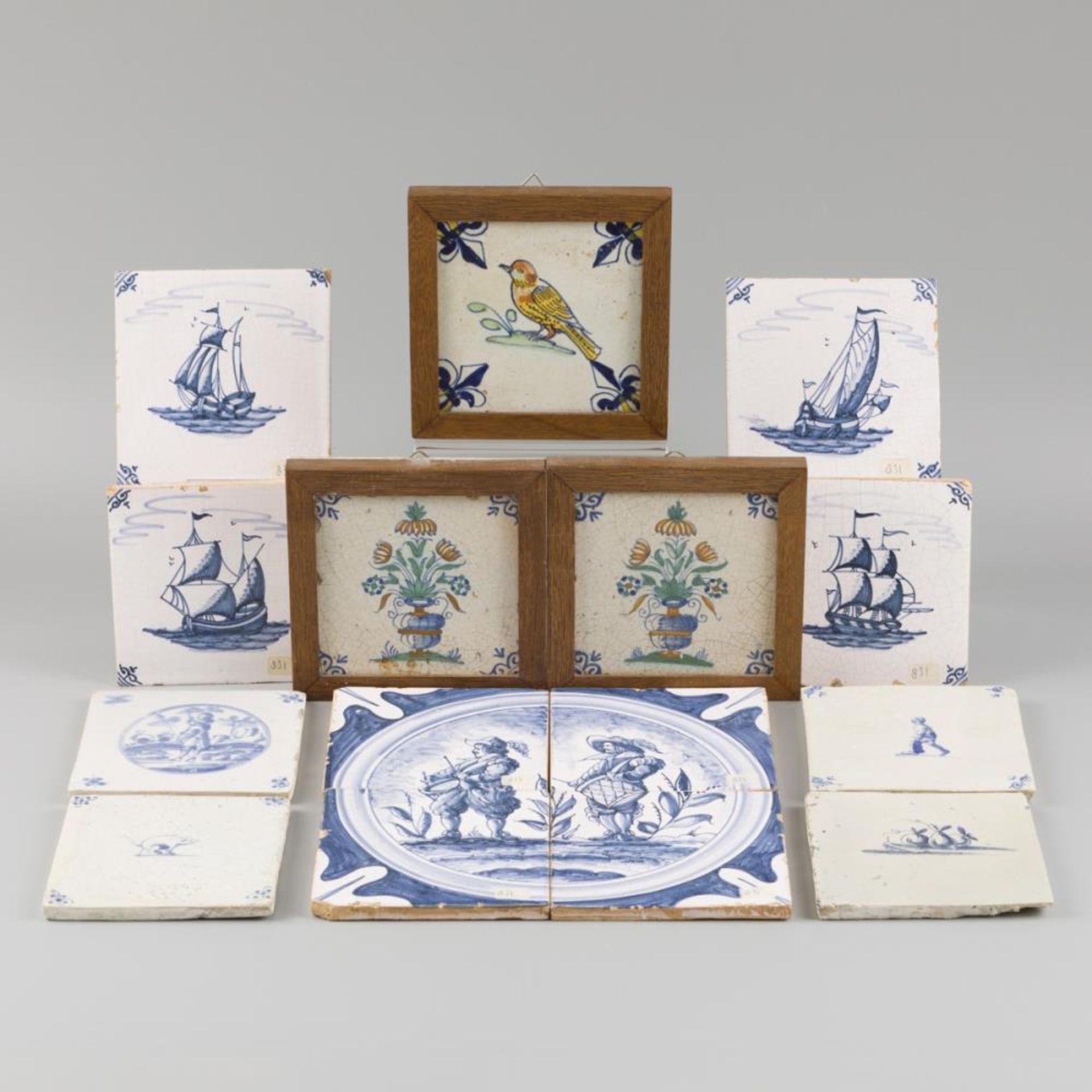 A lot comprising various earthenware tiles, Dutch, late 19th century and later.