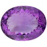 GRA and ITLGR Certified Natural Amethyst Gemstone 73.78 ct.