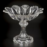 A pressed crystal tazza/ charger on a base, Bohemia/ Germany(?), ca. 1900.