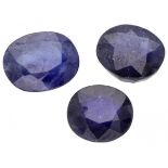 Lot of 3 oval cut sapphire gemstones 17.79 ct.