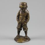A bronze statuette of a farmers' boy, Dutch(?), ca. 1900.